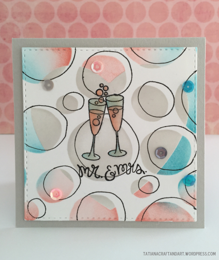 Mr & Mrs Wedding Card by Tatiana for Inky Paws Challenge | Years of Cheers stamp set by Newton's Nook Designs