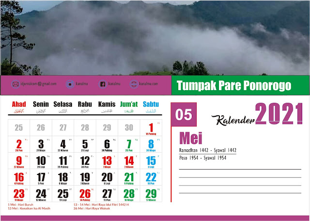 Kalender 2021 Bulan Mei