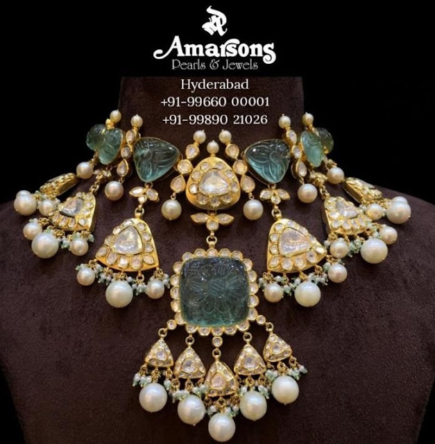 Carved Emerald Choker by Amarsons