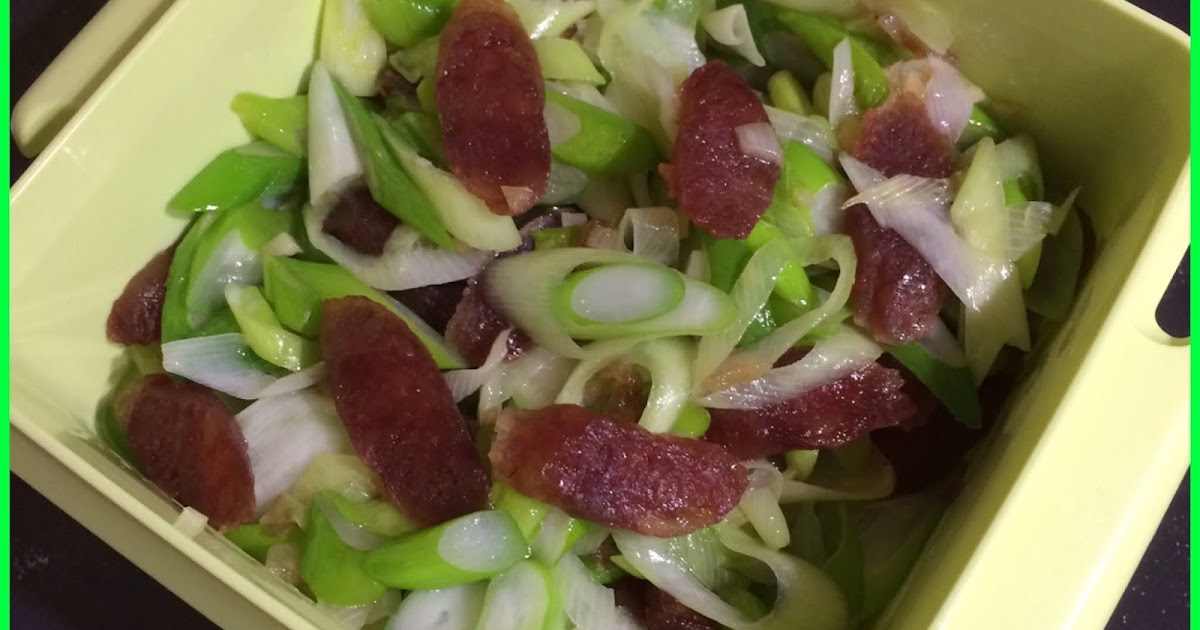 Eat what, Eat where?: #ewew cooks Stir-Fried Chinese Leeks with Lap Cheong