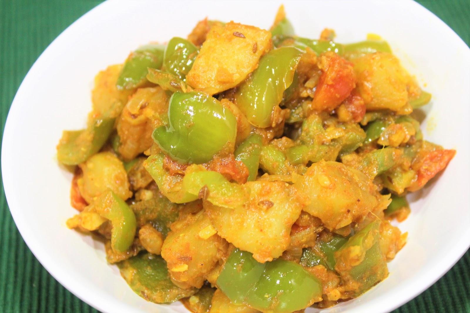 Capsicum Batata Nu Shaak Capsicum Ki Sabji Gujarati Rasoi