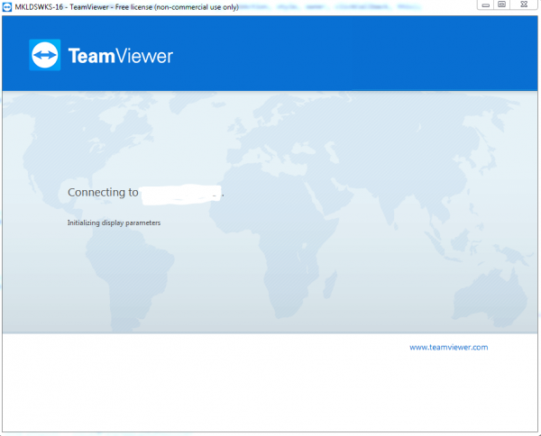 TeamViewer ติดอยู่ที่การเริ่มต้นพารามิเตอร์การแสดงผล