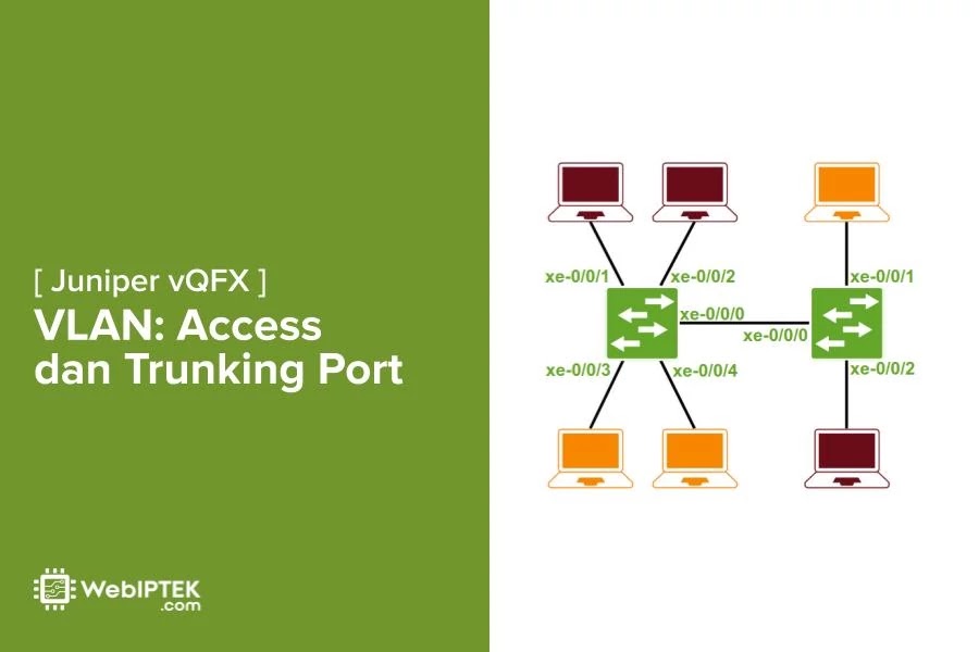Konfigurasi VLAN di Juniper vQFX Mode Access dan Trunk Port
