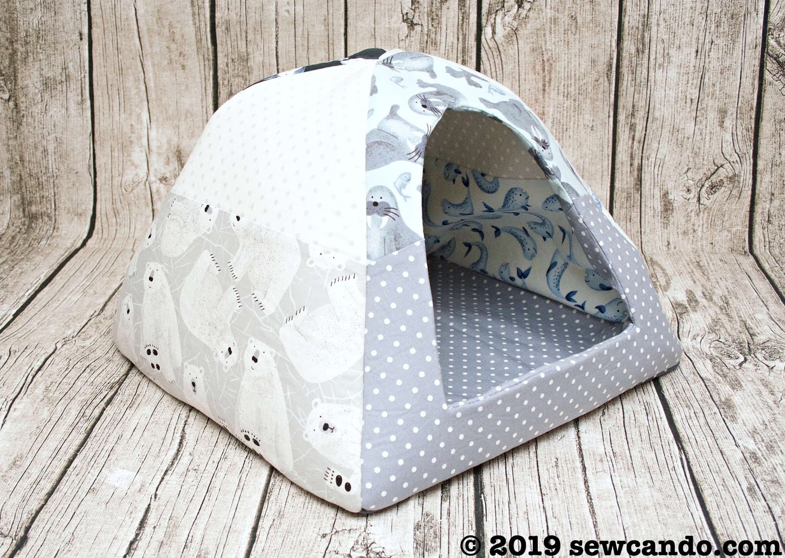 Sew Can Do FREE Pattern Pet House Igloo + Polar Opposites Fabric Giveaway!