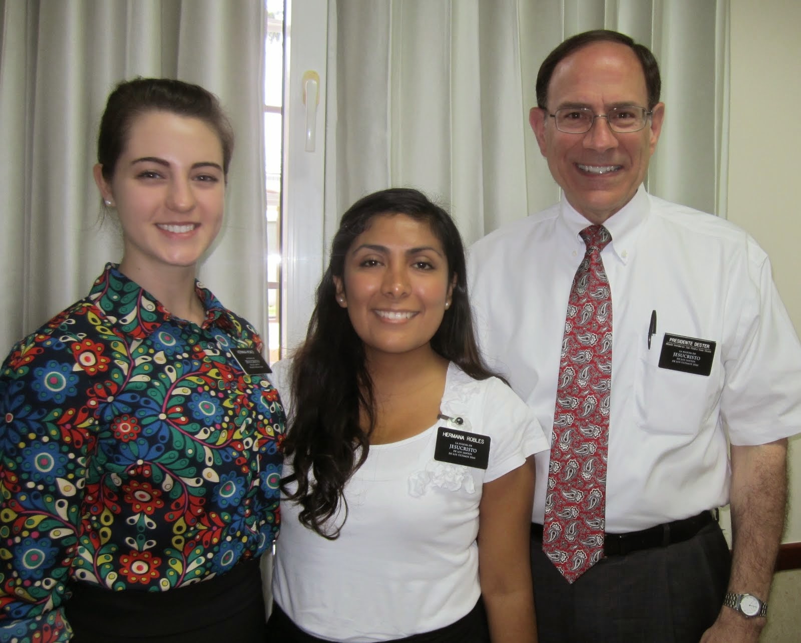 First companion and "trainer" - Hermana Robles - and President Dester
