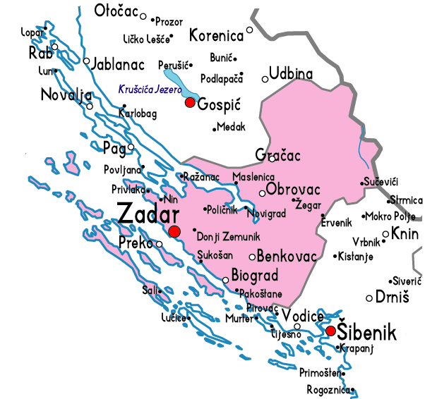 okolica zadra karta listopada 2011 | Karta Hrvatska Regija Grad Provincije okolica zadra karta