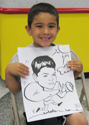 San Diego Caricature of Boy Playing Football