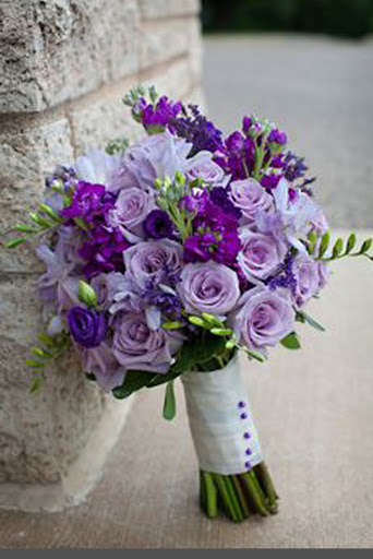wedding bouquet purple rose