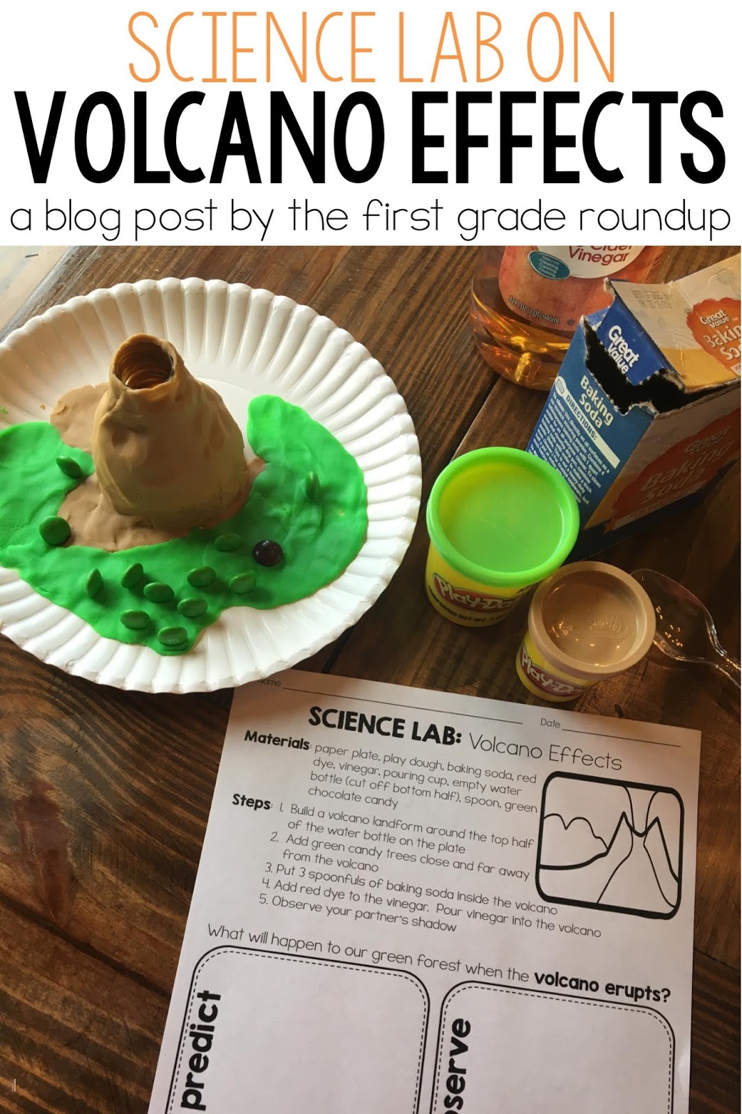 volcano effects science experiment for 2nd grade kids - The First