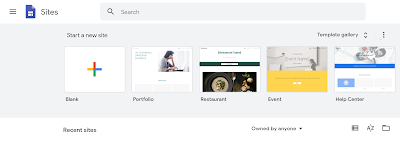 google-sites-homepage google sites homepage with options to create a new site page