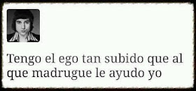 Tengo el ego tan subido que al que madrugue le ayudo yo Tengo el ego tan subido que al que madrugue le ayudo yo