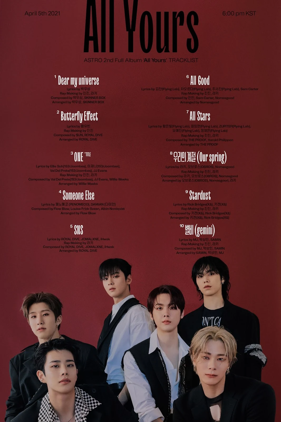 ASTRO ALL YOURS TRACKLIST