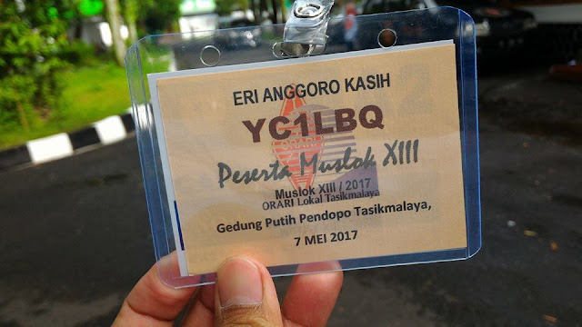 Name tag peserta muslok XIII ORARI Lokal Tasikmalaya tahun 2017. Name tag peserta muslok XIII ORARI Lokal Tasikmalaya tahun 2017.