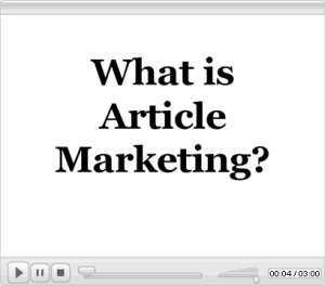 What is article marketing - video
