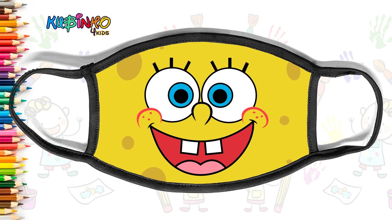 Máscara de proteção para Crianças do Bob Esponja Passo a passo PAP