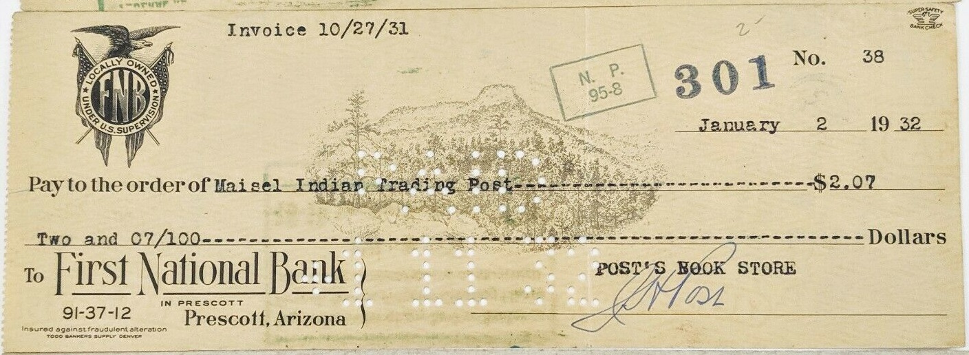 Arizona National Banknotes 13262 First National Bank in PRESCOTT