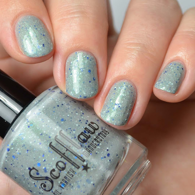 grey nail polish with glitter