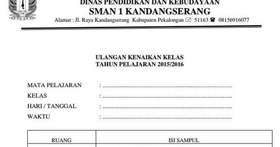 Contoh Cover  Soal  Ujian  Sekolah Guru Paud