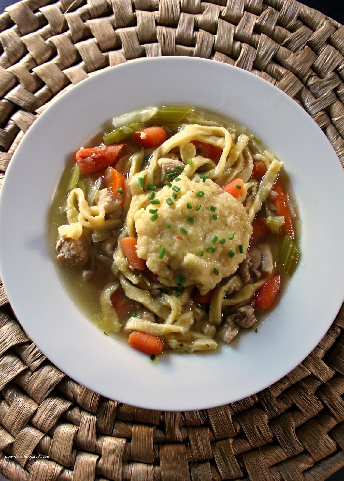 Jo and Sue Chicken Noodle Soup with Homemade Noodles and Dumplings