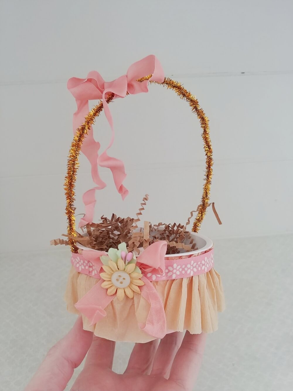 Upcycled Yogurt Container Easter Baskets Little Vintage Cottage
