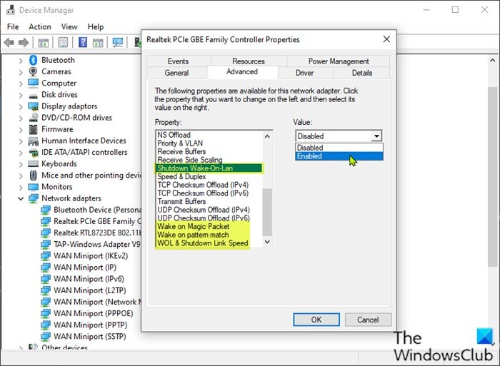 Configurar las propiedades avanzadas del controlador NIC-Realtek NIC