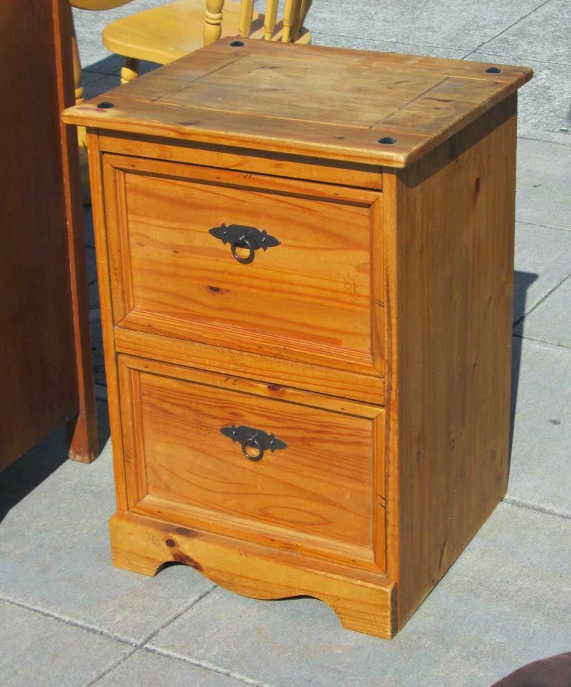 UHURU FURNITURE & COLLECTIBLES SOLD Two Drawer Mexican Pine Filing 60