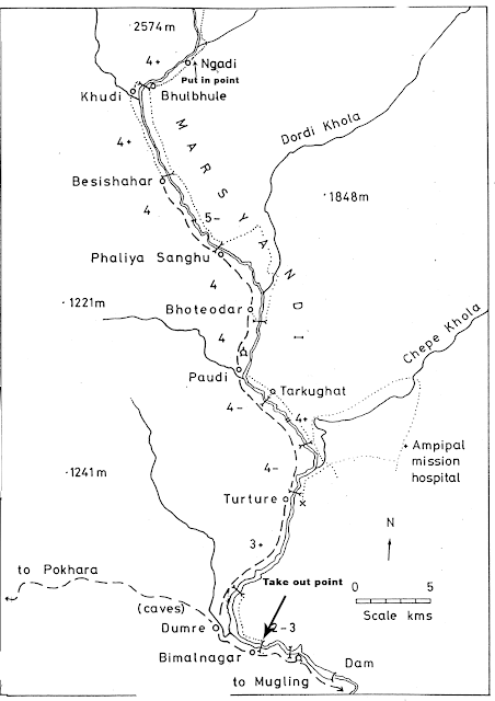 Marshayangdi River Rafting map 