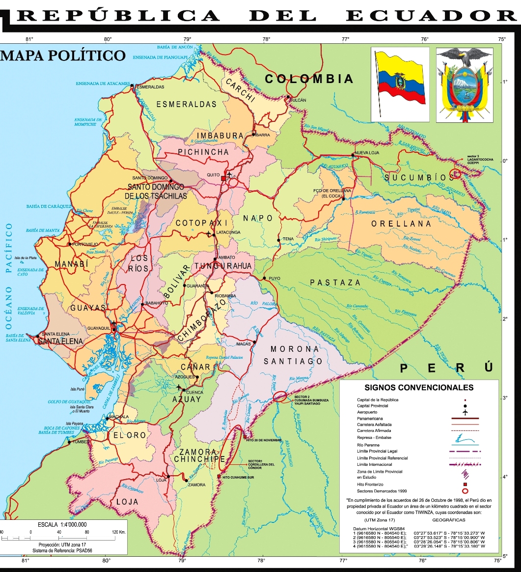 Mapa Político Ecuador - Ecuador Noticias