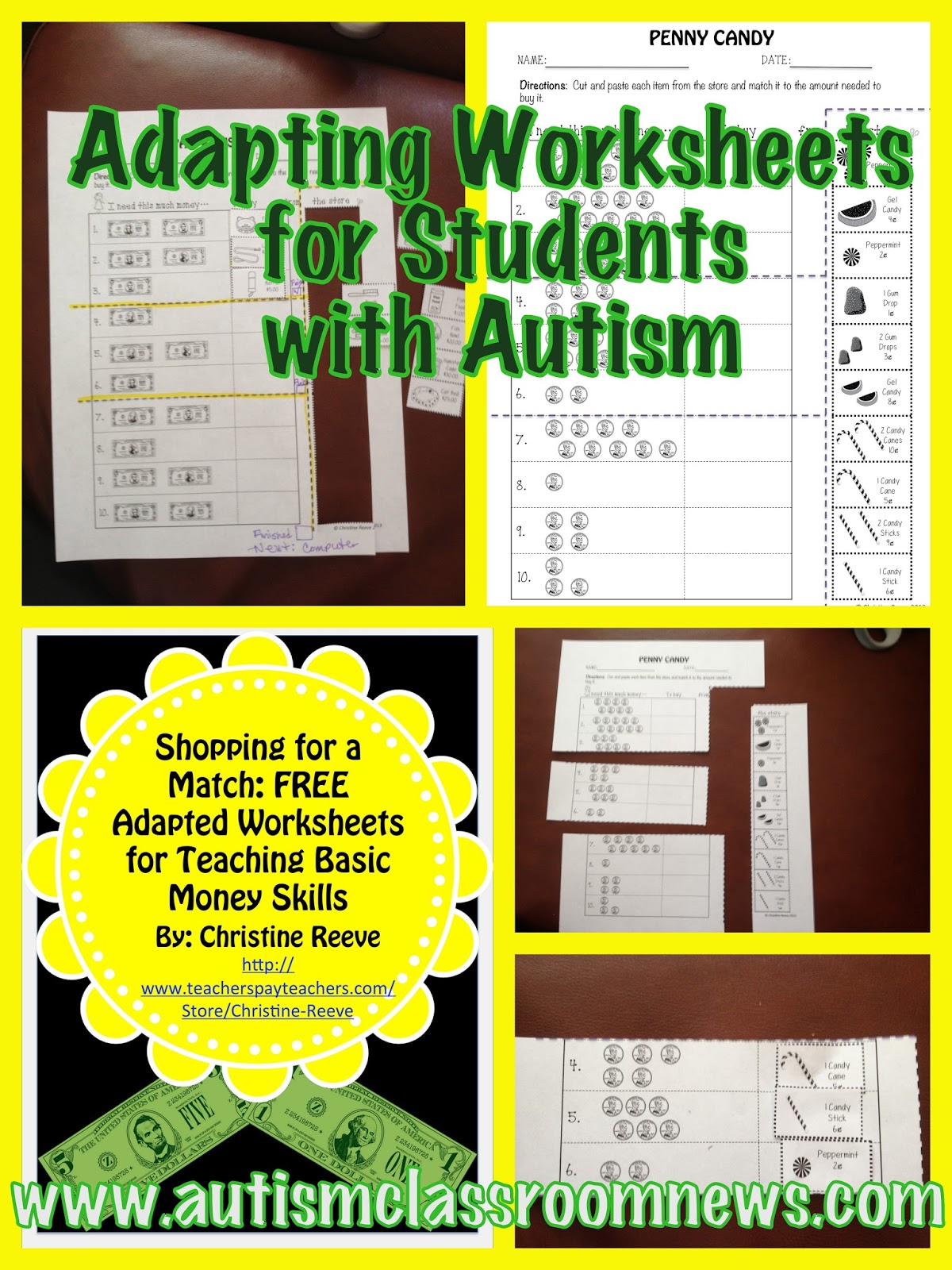 FREEBIE Adapting Worksheets For Students With Autism Setting Up Classrooms Series Materials