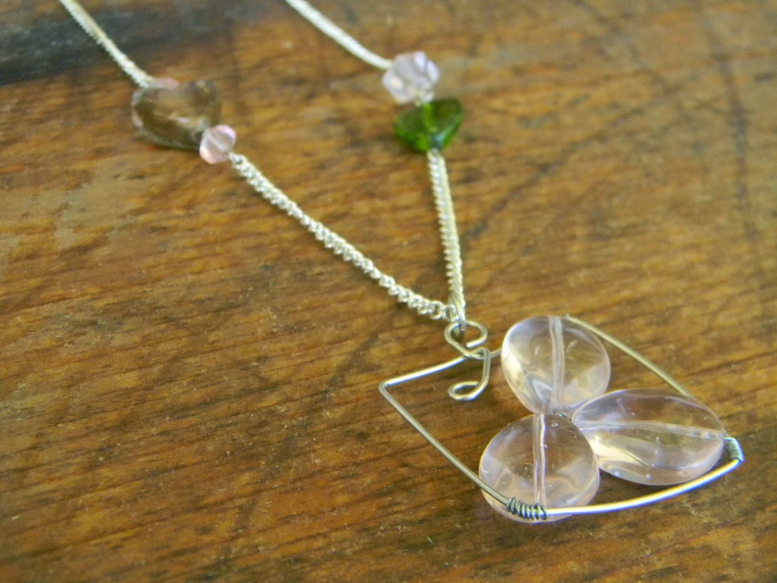 Artistic Endeavors 101 Delicate Pink Wire Necklace