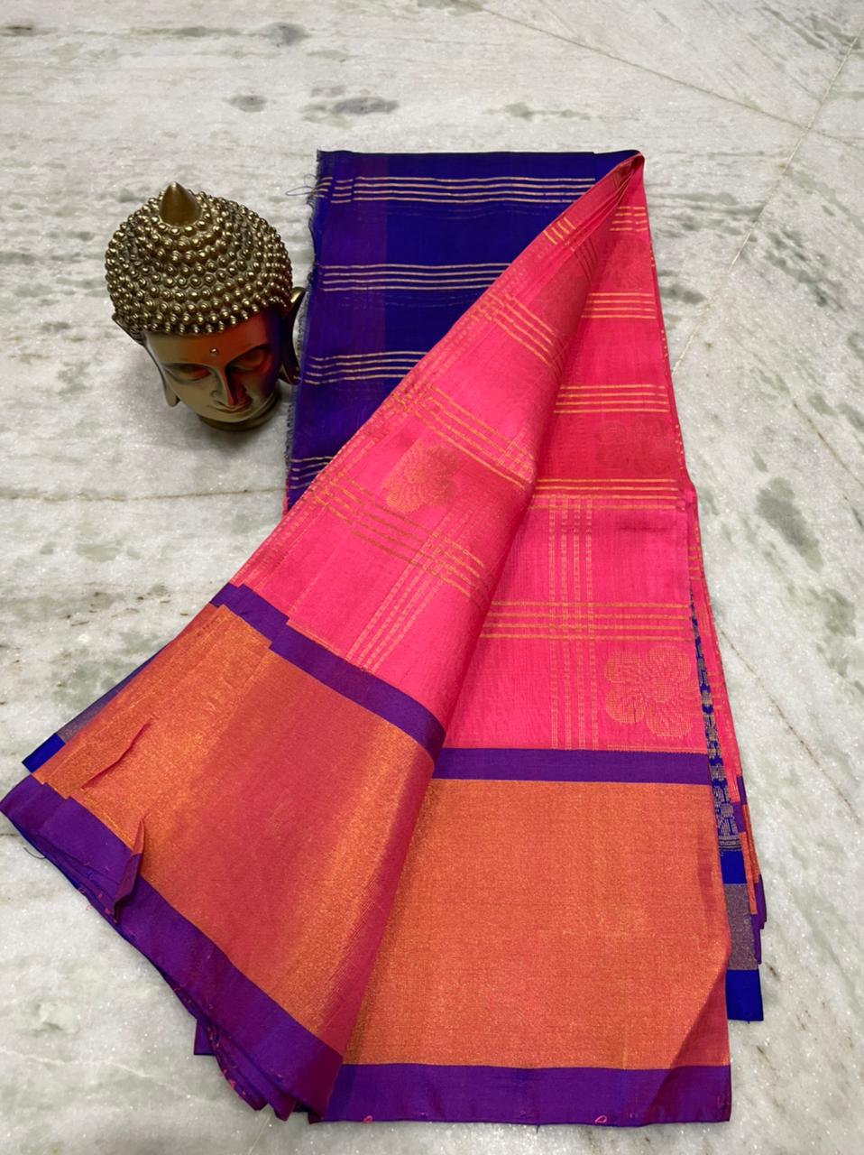 Mangalgiri sarees with kadhi border