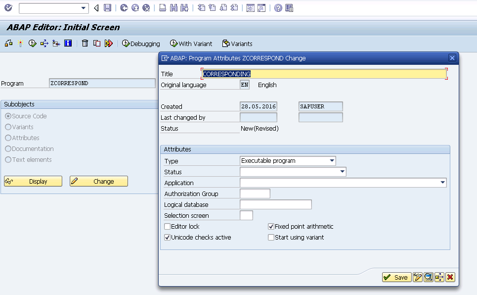 SAP TECH Corresponding fields of