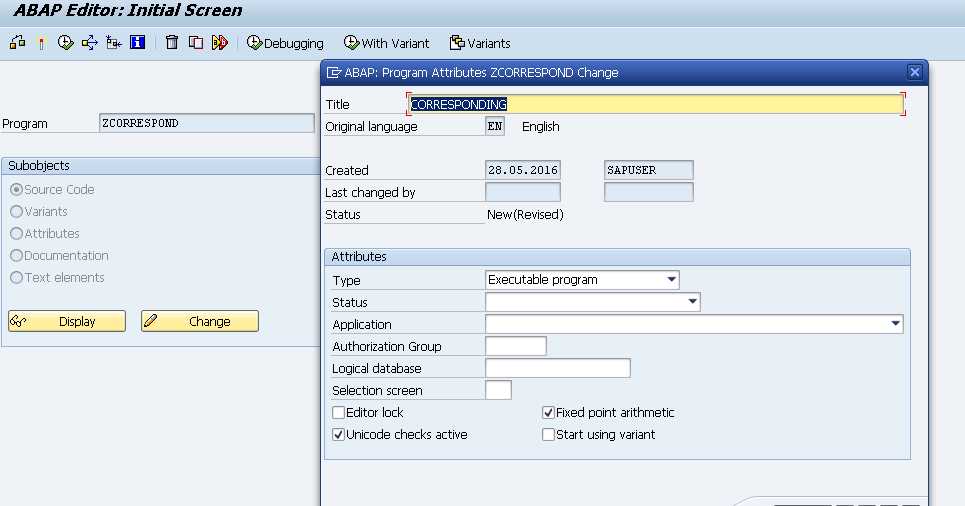SAP TECH Corresponding fields of