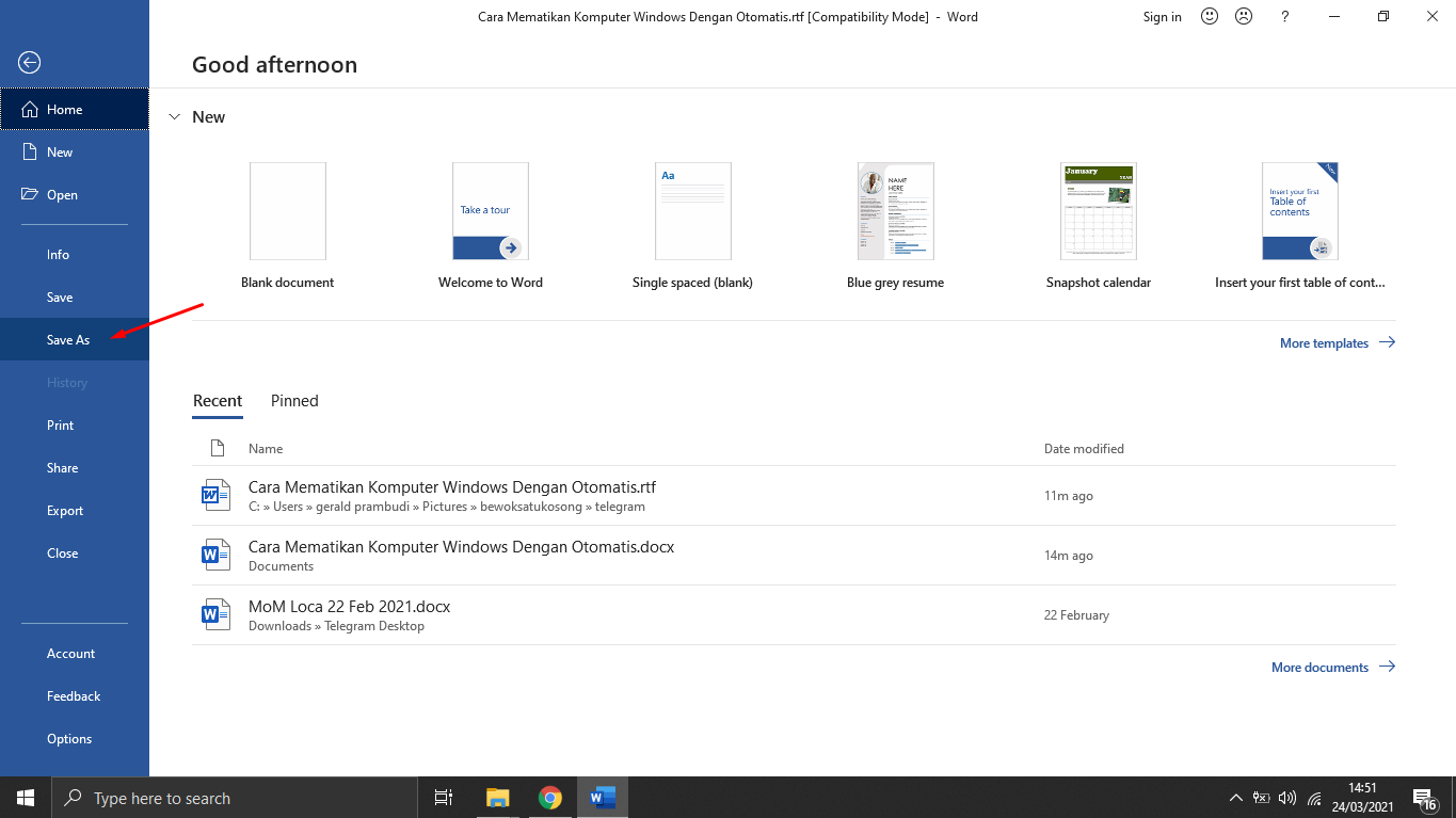 Ganti versi word layout berubah Ganti versi word layout berubah