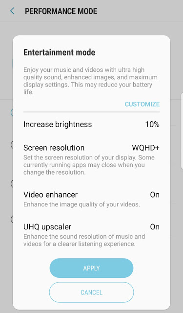 Enable Entertainment Mode on Samsung S8 for 4K videos Enable Entertainment Mode on Samsung S8 for 4K videos