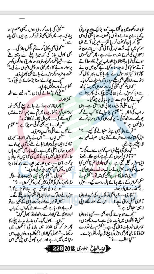 Ishq Barhana By Farah Bukhari Shuaa Digest January 2018