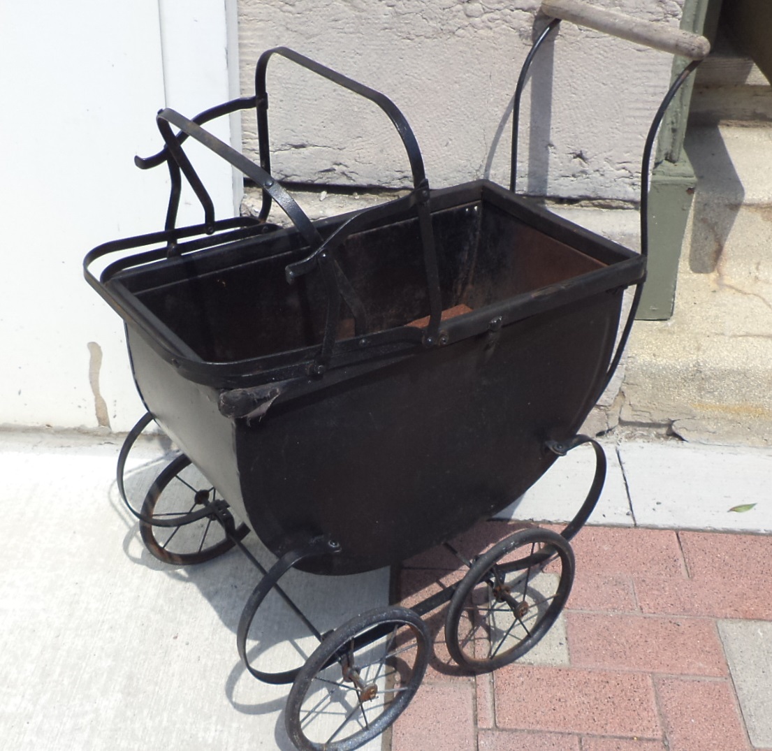 vintage metal doll carriage