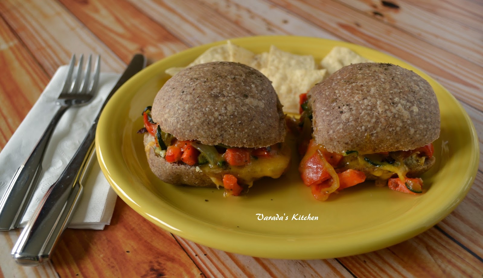 Varada's Kitchen and Garden Roasted Vegetable Sliders / Baked Sandwiches