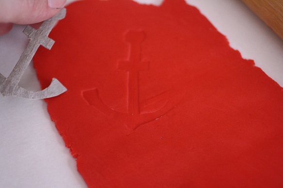 imprinting shape on candy clay