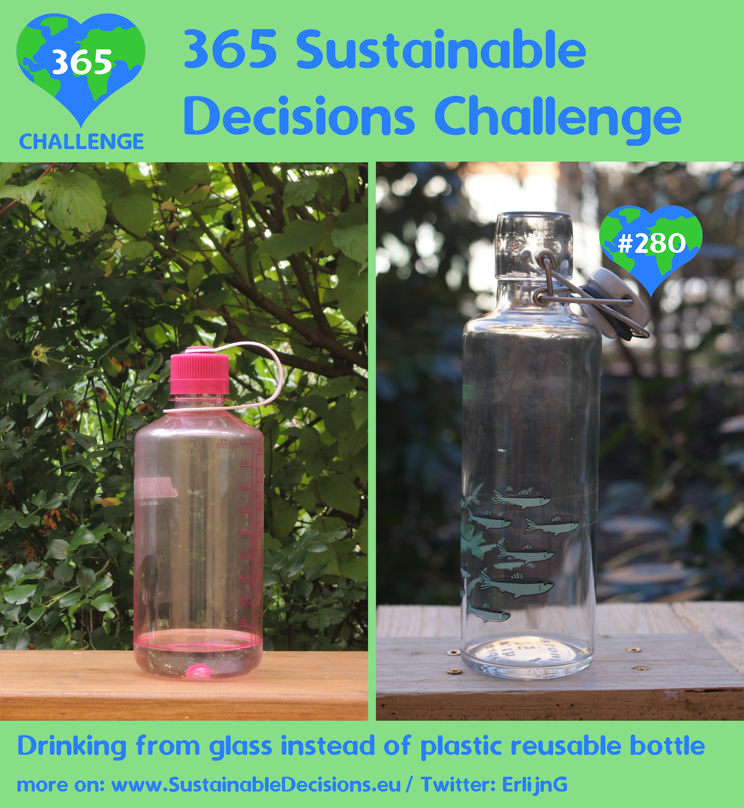 280 Drinking from glass instead of plastic reusable bottle