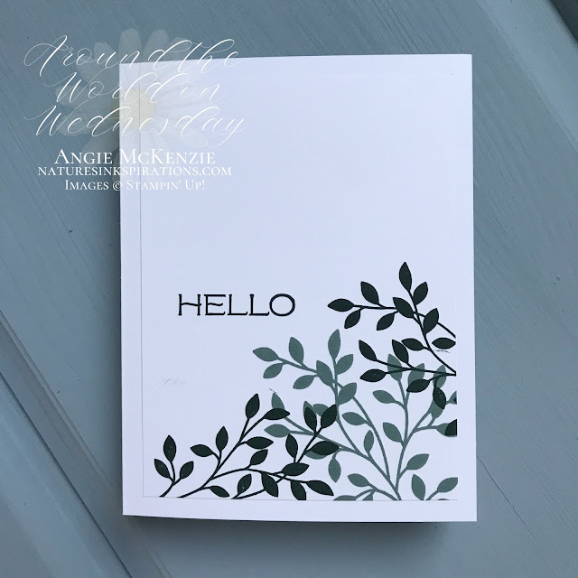 By Angie McKenzie for Around the World on Wednesday Blog Hop; Click READ or VISIT to go to my blog for details! Featuring the retiring Vine Design Bundle in the January-June 2021 Mini Catalog by Stampin' Up!®; #stepitupcards #stamping #aroundtheworldonwednesdaybloghop #awowbloghop #vinedesignbundle #vinedesignstampset #floweringvinedies #naturesinkspirations #diystationery #diycrafts  #makingotherssmileonecreationatatime #diecutting #cardtechniques #stampinup #handmadecards #stampincutandembossmachine #stampinupcolorcoordination #simplestamping #fussycutting #papercrafts