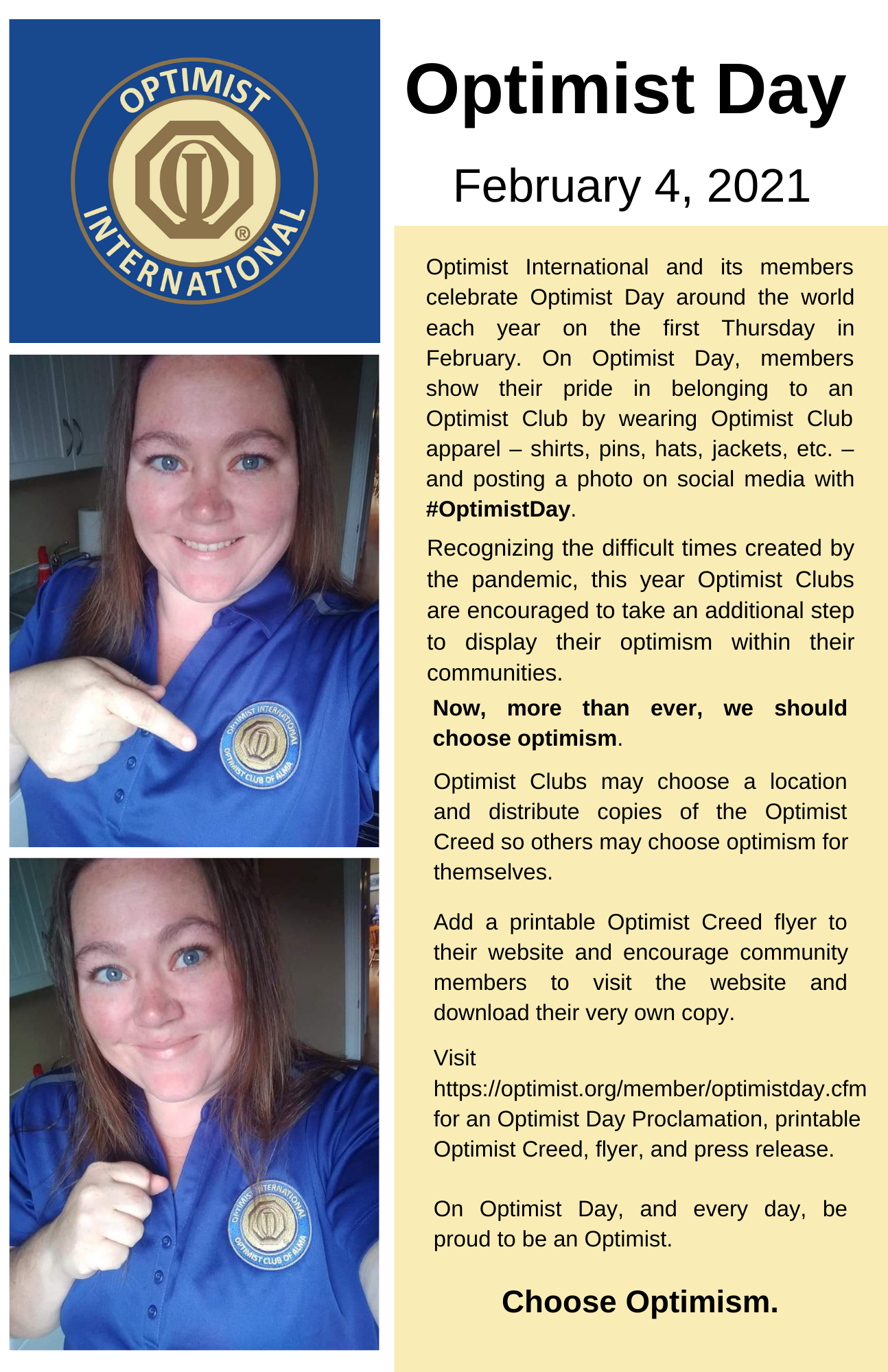 PNW District Optimist Clubs Show your Optimist pride on February 4