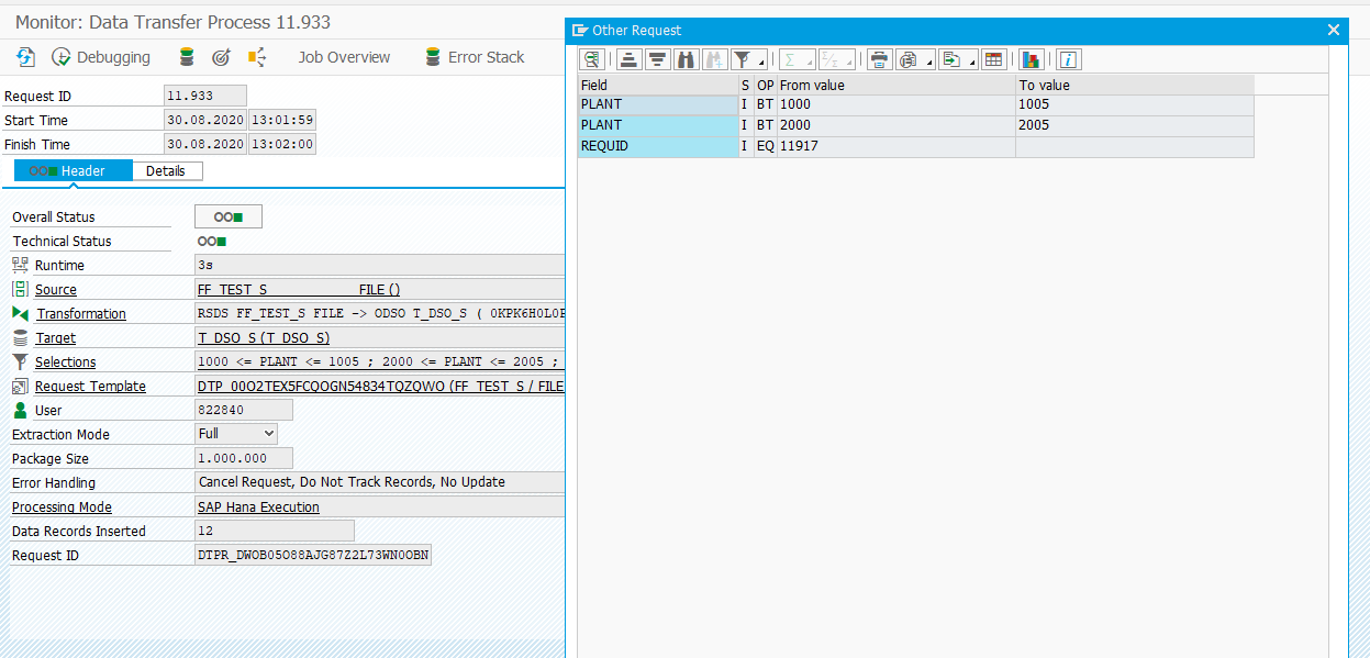 SAP BW on HANA DTP in SAP BW WITH DYNAMIC FILTER (TVARVC VARIABLES)