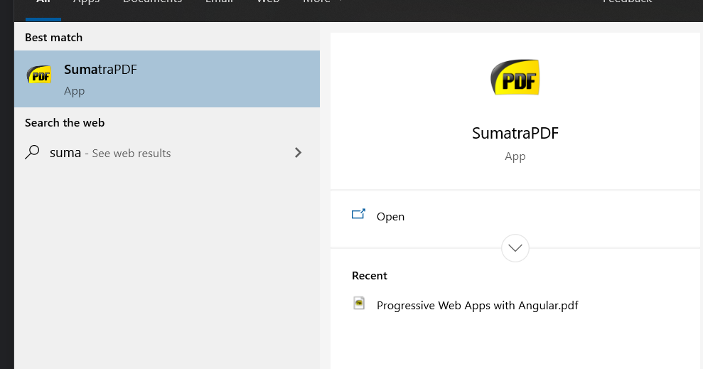 The most lightweight free PDF Reader Sumatra PDF