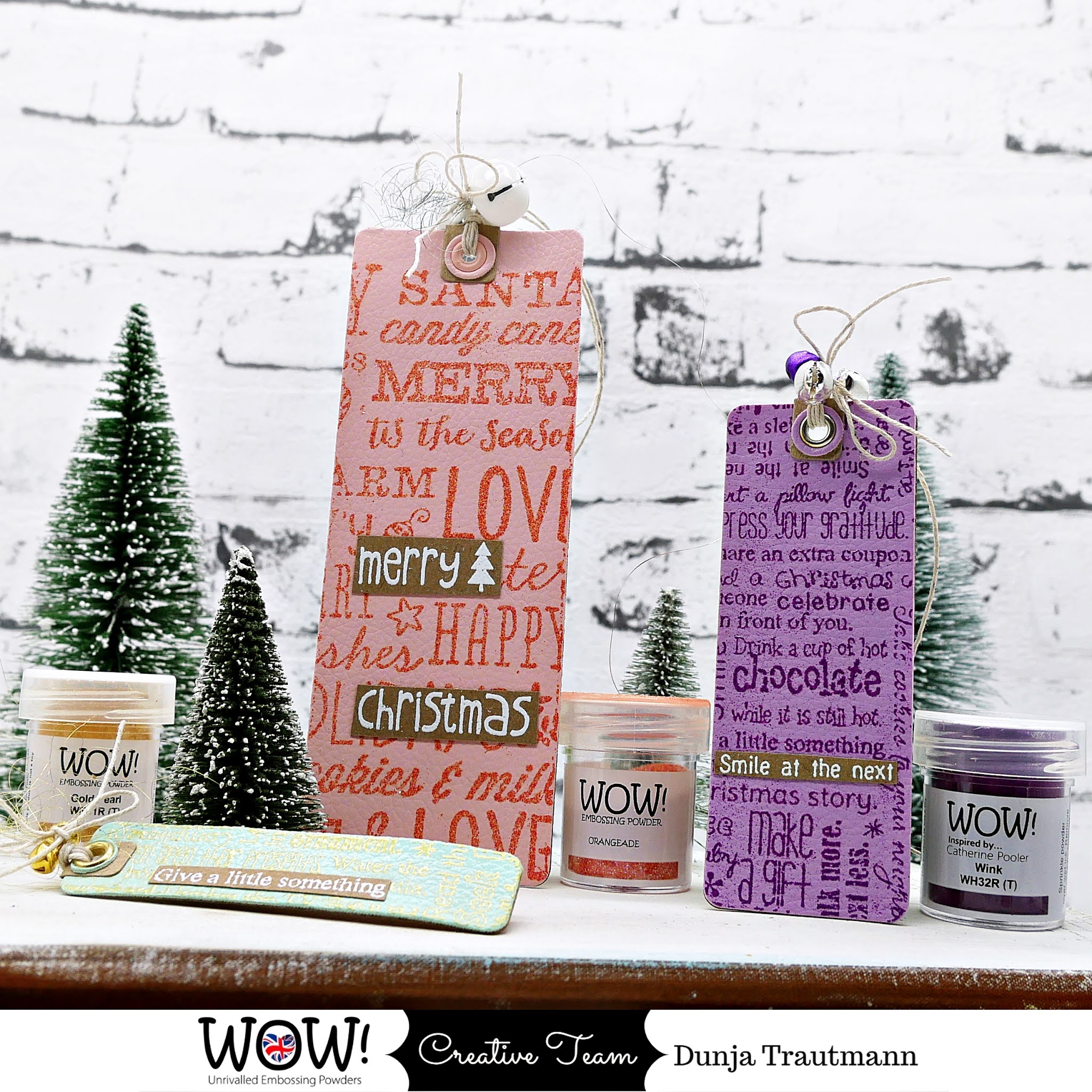 VIDEO Gift TAGs WOW! Embossing Powder on Leather