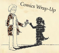 comics wrap-up title image with manga-style woman handing her living shadow a flower