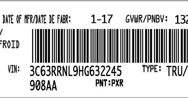 Replacement VIN (vehicle identification number) Stickers: Motorcycle