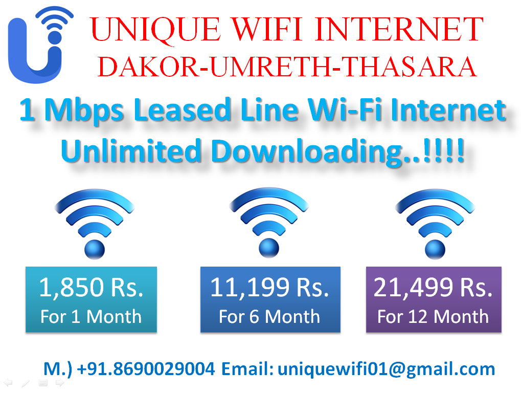 Unique Wireless Provider Unique WiFi 1 MBPS Leased Line Plan