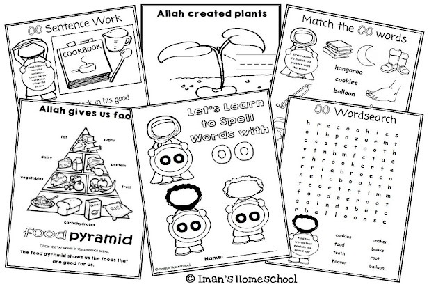 Iman's Homeschool ~ The Curriculum: The oo sound ~ Worksheets