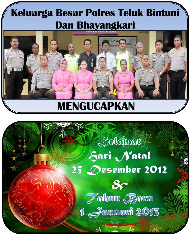 CONTOH PEMBUATAN KARTU UCAPAN IDUL FITRI DAN NATAL POLRES TELUK BINTUNI